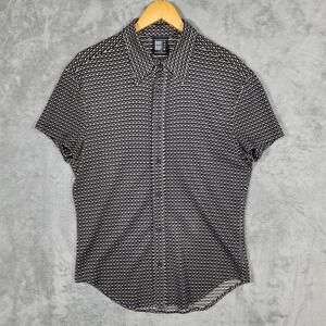 Body Body Wear Shirt Mens L Black White Stephen Sandler Geometric Short Sleeve